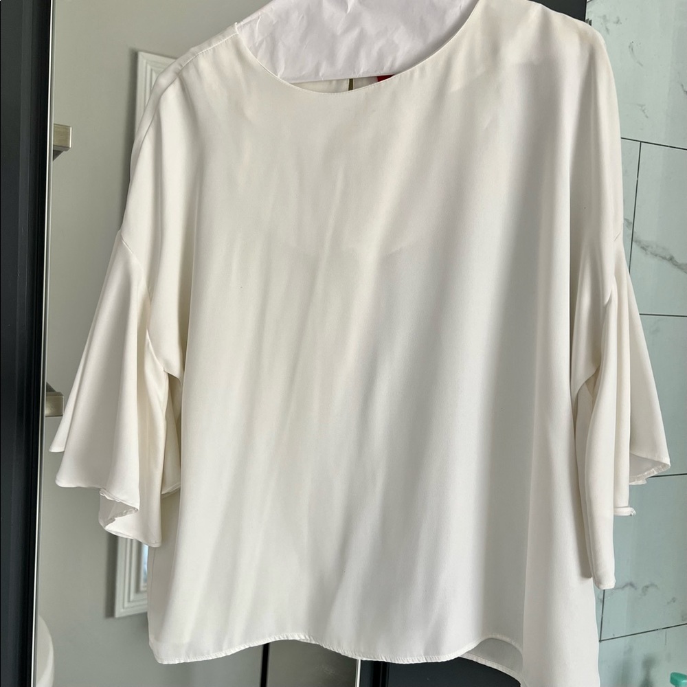 White bell sleeve blouse